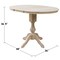 International Concepts Round 36 in Rd Top Pedestal Table, 12 in Leaf, 34.9 inH, Adjustable Height, Unfinished, 36 in W, Wood K-36RXT-11P - alternate 8
